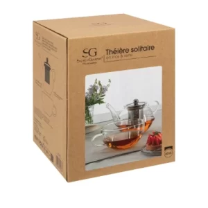 THEIERE EN VERRE-60CL+TASSE INFUSEUR EN INOX