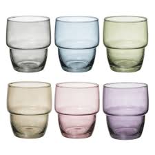 VERRE A EAU-26CL-6PCS-RODRIG COULEUR ASST