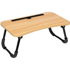 PLATEAU DE BUREAU PLIABLE SUR PIED-48X29.5X20.5CM-NATUREL NOIR