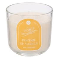 BOUGIE PARFUMEE-350G-DANS PHOTOPHORE EN VERRE-POUDRE DE VANILLE