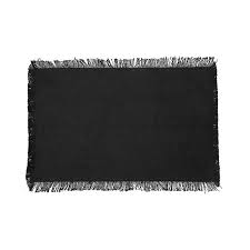SET DE TABLE EN COTON-MAHA NOIR-RECT 45X30CM