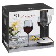 VERRE A VIN-6PCS-TRANSPARENT FUME