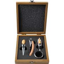 Coffret sommelier-4pcs-oenologie bois naturel