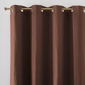 RIDEAU PRET A POSER-OCCULTANT-140X265CM-MARRON FONCE