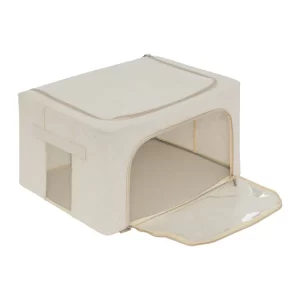 Housse de rangement-50x25x35cm-en textile-beige