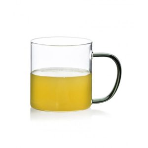MUG EN PLASTIQUE TRANSPARENT-45CL-MANCHE GRIS