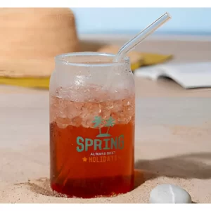 GOBELET+PAILLE EN VERRE-52CL-SUMMER