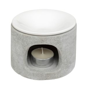 BRULEUR DE SENTEUR EN CERAMIQUE-CIMENT-GRIS BLANC