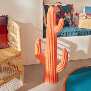 Plante artificielle cactus en resine-96cm-orange