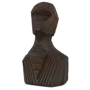 DECORATION A POSER EN RESINE-15X12.4X26.5CM TETE ET BUSTE-MARRON