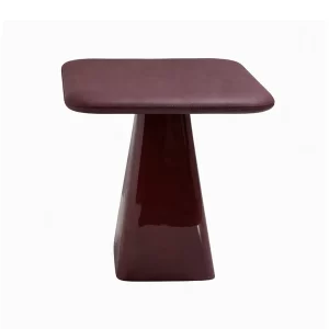 Table d'appoint carre-46x46x45cm-en métal Burgundy mat/brillant