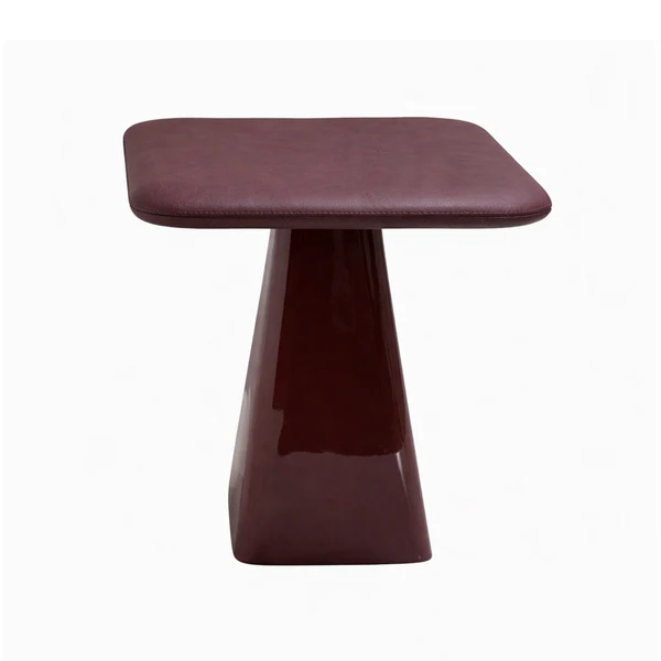 Table d'appoint carre-46x46x45cm-en métal Burgundy mat/brillant