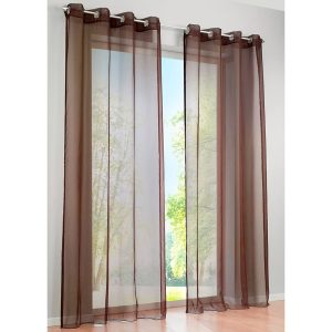 RIDEAU PRET A POSER-140X280CM-VOILAGE-MARRON