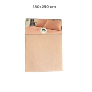 Drap plat-180x290cm-100% coton 57 fils peche
