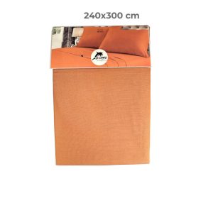 Drap plat-240x300cm-100% coton 57 fils peche