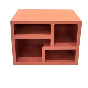 Etagère murale en plastique-44x23,5x32cm-4 sections-rose corail