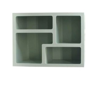 Etagère murale en plastique-44x23,5x32cm-4 sections-vert clair