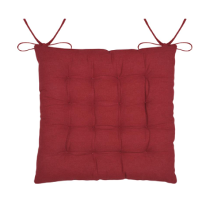 GALETTE DE CHAISE-40X40CM-EN POLYESTER ROUGE BRIQUE