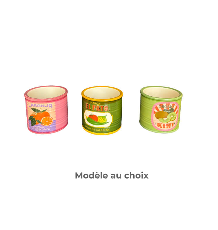 Vase en ceramique-7,3x6,3cm-motif fruits et légumes ASST