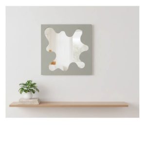 Miroir-40x40x1,5cm-cadre design-vert clair