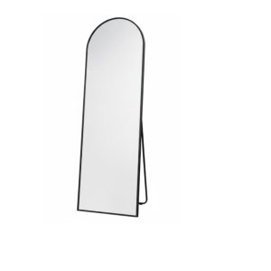Miroir sur pied et mural-167x55x27cm-semi-ovale cadre-noir