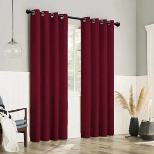 RIDEAU PRET A POSER OCCULTANT-250X265CM-ROUGE BORDEAUX UNI