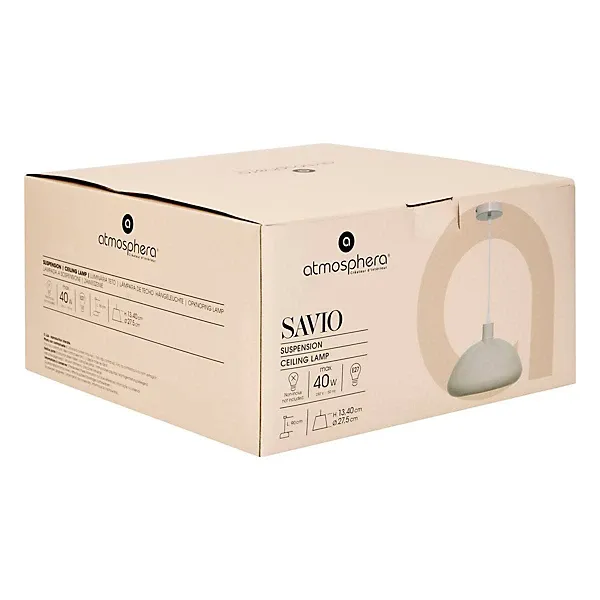 Lustre 1 lampe-13,4x27,5cm-tout en métal-taupe – Image 9