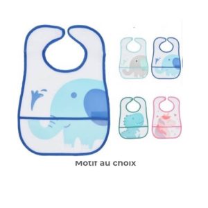 Bavoir bebe en plastique motif animaux ASST