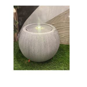Fontaine a eau décorative lumineuse forme boule-37x30cm-beige