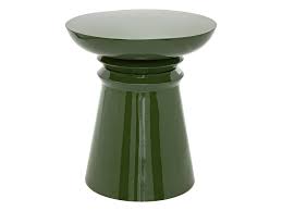 Table d'appoint en métal rond-38x43cm-totem-vert