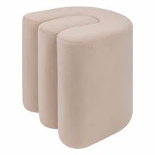 Pouf en velours-39,5x40cm-bolan-beige