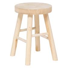Tabouret rond en bois-28x41cm-nyar naturel