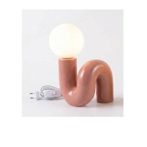 Lampe de table-11x23cm-en céramique-rose