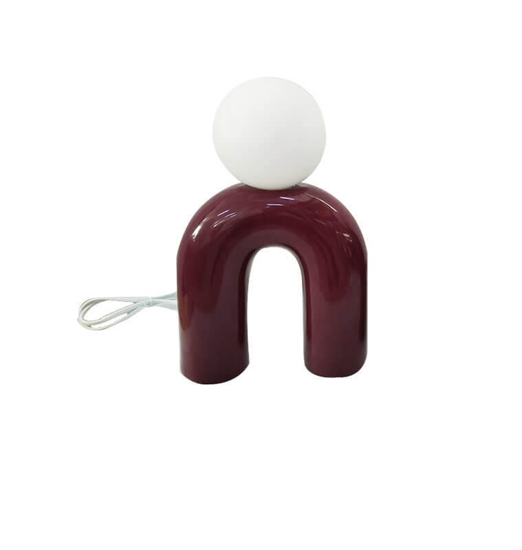 Lampe de table-13x27cm-en céramique forme arche-violet