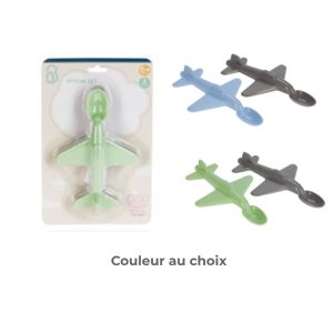 Cuillère pour enfant en plastique-2pcs-forme avion ASST