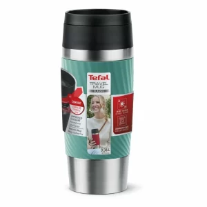 Mug de voyage-0.36L-tefal classique-noir-vert-inox