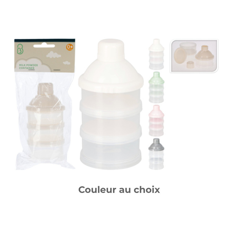 Récipient doseur pour lait en poudre 3 pots ASST
