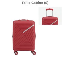 Valise de voyage trolley rigide 20'' motif trait-rouge-cerise