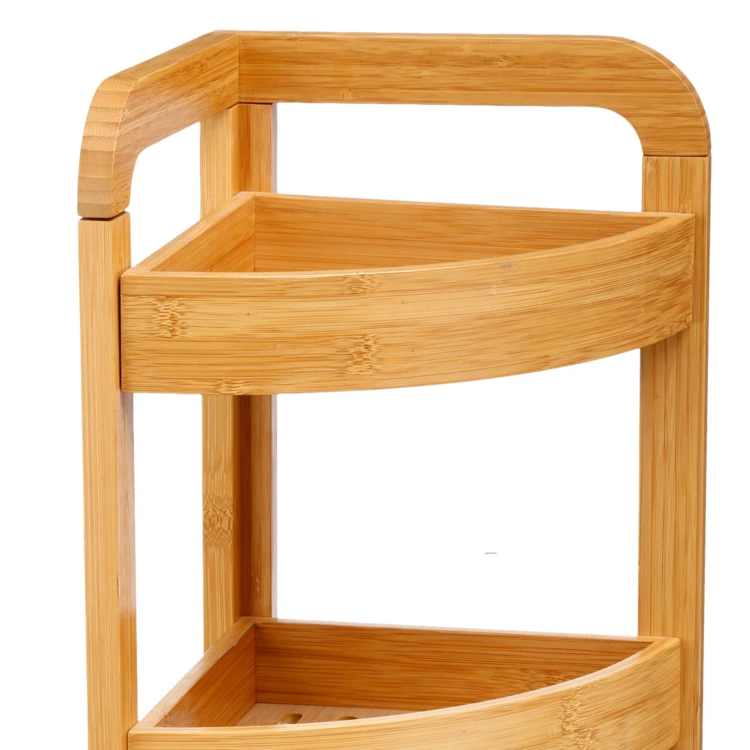 ETAGERE D'ANGLE DE SDB EN BAMBOU-NATUREL-23X23X61CM – Image 3