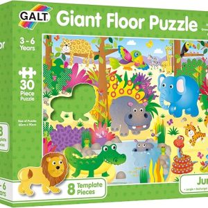 PUZZLE GEANT DE SOL-30PCS-ANIMAUX DE LA JUNGLE-3-6ANS