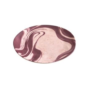 Assiette plate ronde en mélamine-27cm-effet marbre beige-Burgundy