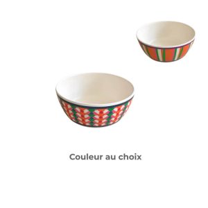 Bol en melamine-15x6,3cm-effet marbre-orange-vert-multi 2asst