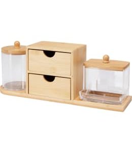 ORGANISATEUR DE MAQUILLAGE EN BAMBOU-PLASTIQUE-3PCS