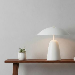 LAMPE DE TABLE-37CM-TOUT EN METAL-TAUPE