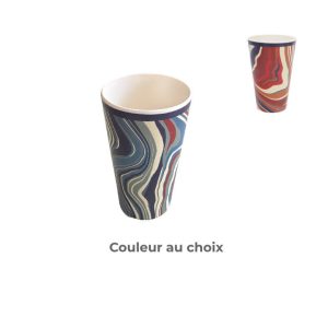 Verre en melamine-8x12cm-effet marbre-bleu-beige-multi 2asst