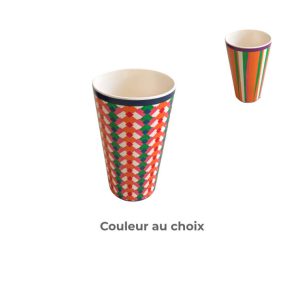 Verre en melamine-8x12cm-effet marbre orange-vert-multi 2asst