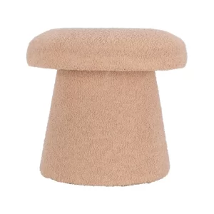 POUF FORME CHAMPIGNON-EN TEXTILE-TEDDY MARRON