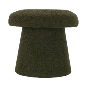 POUF FORME CHAMPIGNON-EN TEXTILE-TEDDY VERT OLIVE