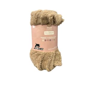 Plaid-150x200cm-en polyester effet fourrure Camel