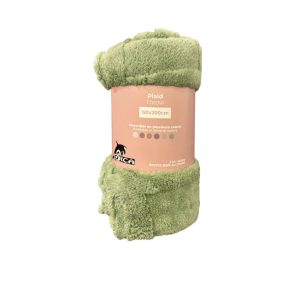 Plaid-150x200cm-en polyester effet fourrure-vert